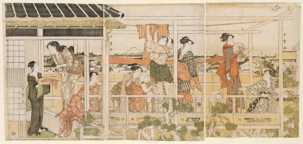 Stendere i Panni (Monohoshi) da Kitagawa Utamaro