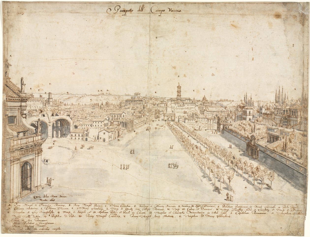Diciotto vedute di Roma: Il Campo Vaccino (Il Foro Romano) da Kitagawa Utamaro