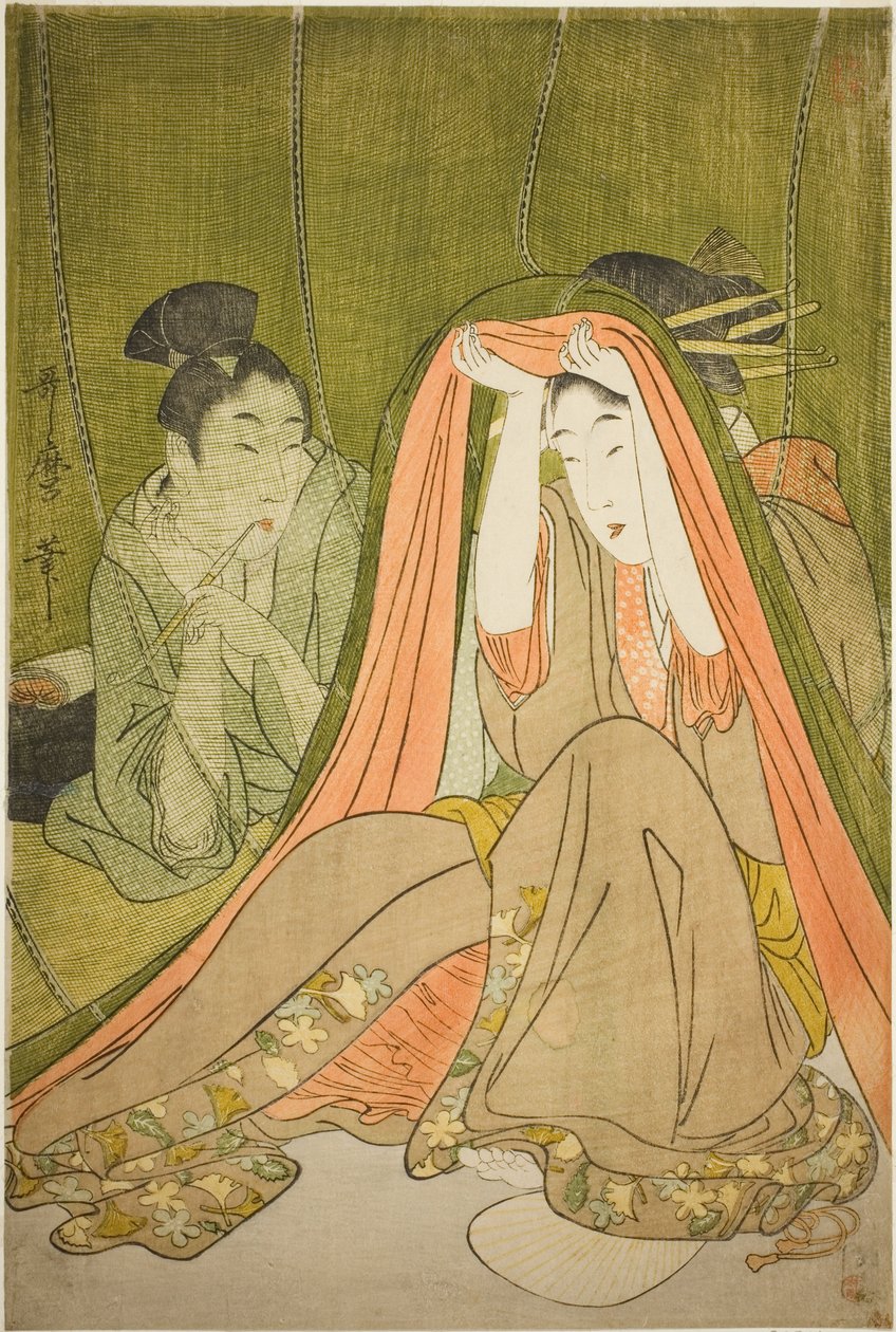 Emergendo da una zanzariera da Kitagawa Utamaro