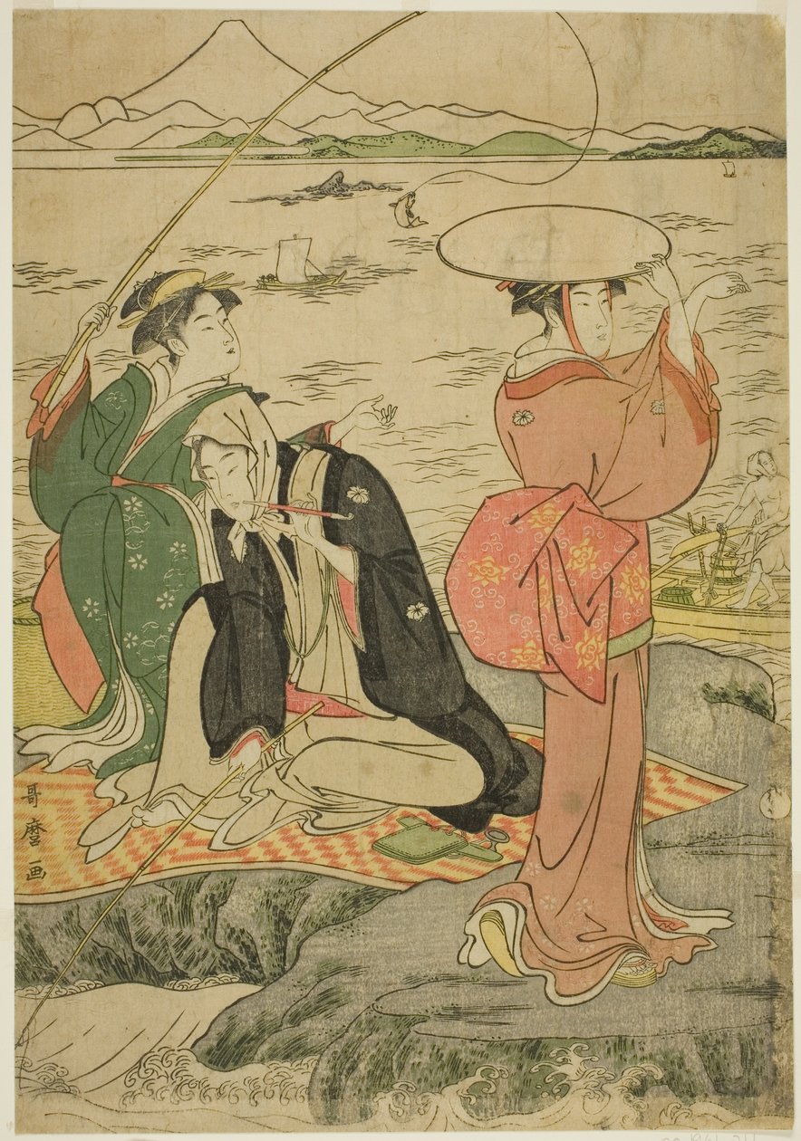 Pesca a Iwaya, Enoshima da Kitagawa Utamaro