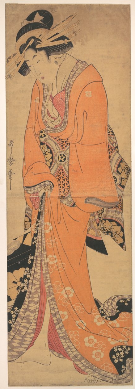 Geisha, probabilmente una cantante da Kitagawa Utamaro