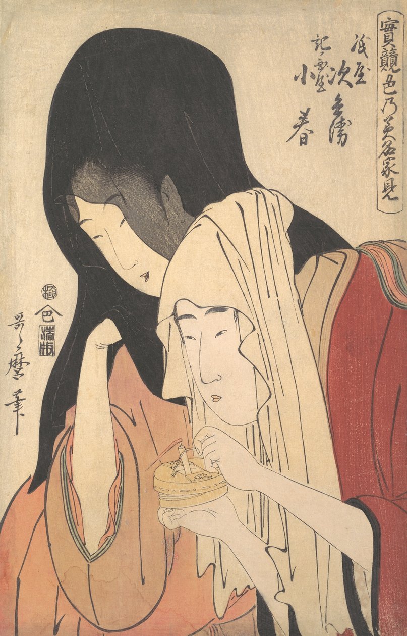 Jihei di Kamiya che Fugge con la Geisha Koharu di Kinokuniya..., ca. 1798-99 da Kitagawa Utamaro
