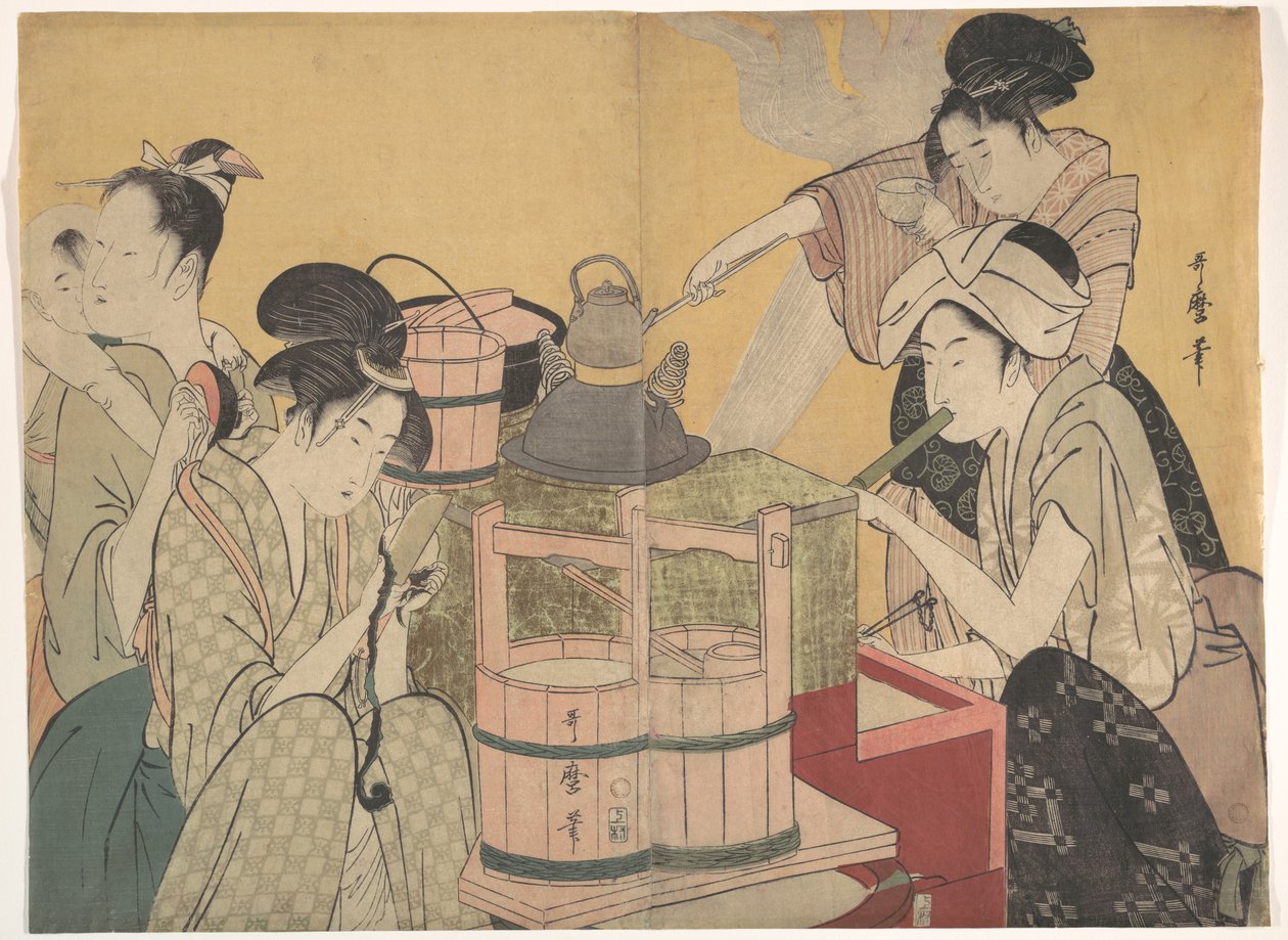 Scena di cucina da Kitagawa Utamaro