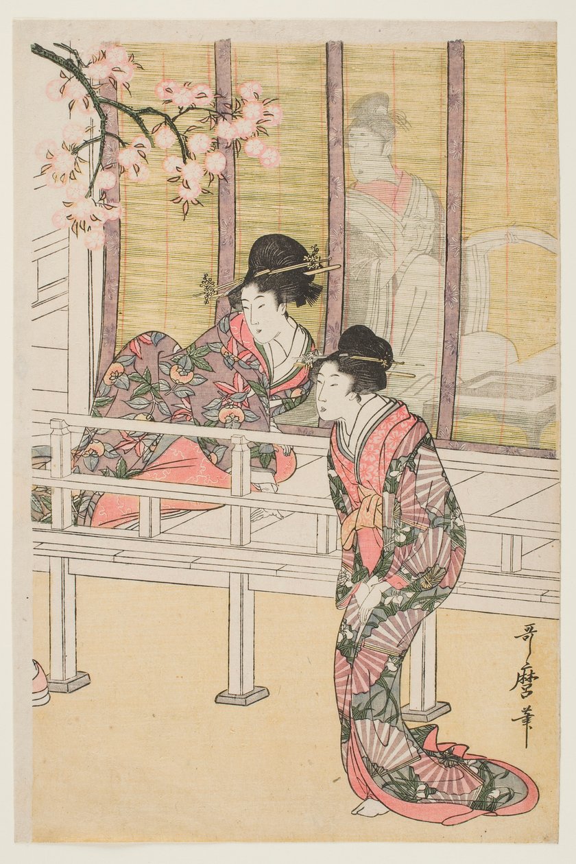 Dama che scende da una carrozza di corte da Kitagawa Utamaro