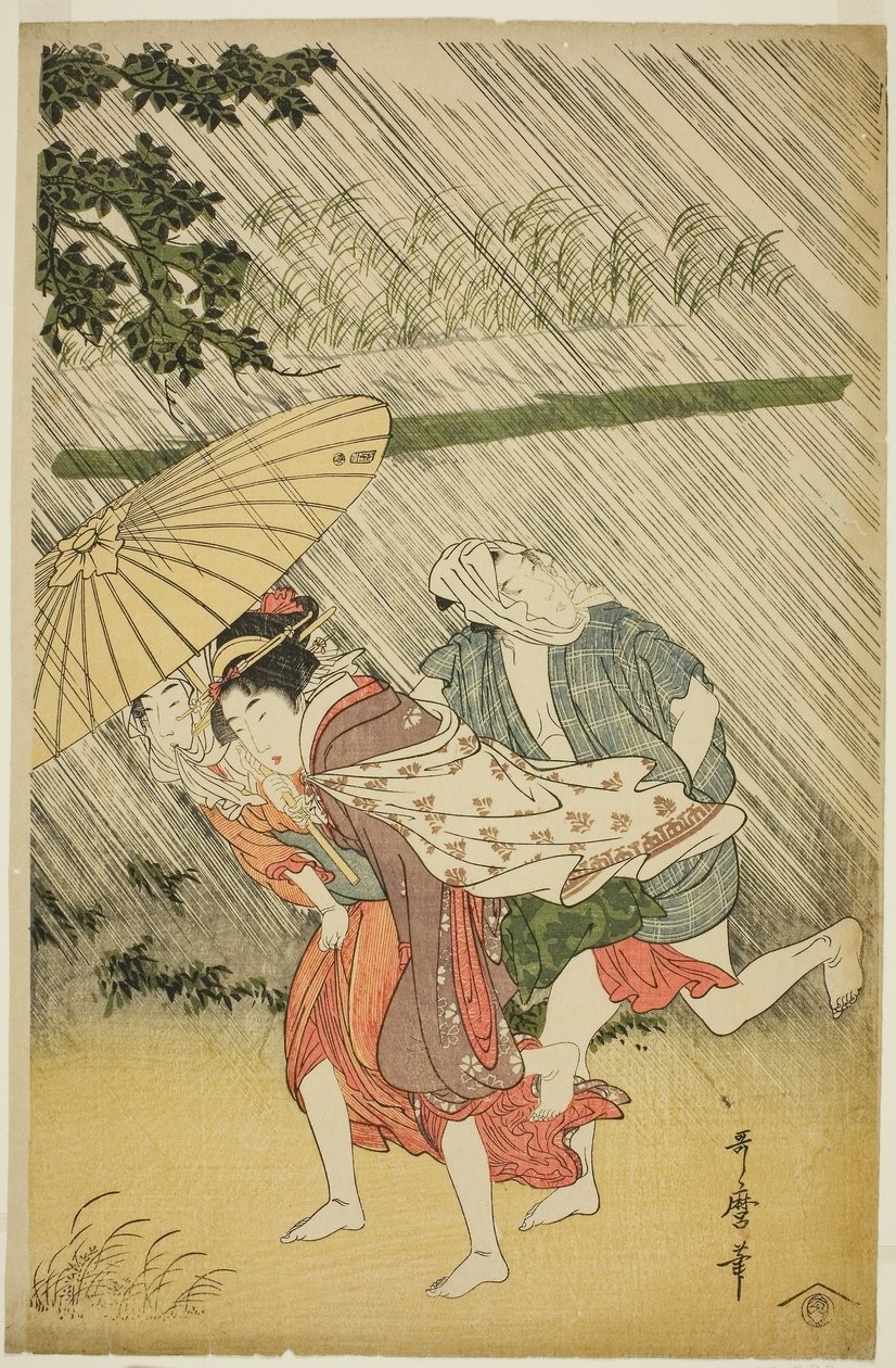 Amanti sotto un ombrello, c.1797 da Kitagawa Utamaro