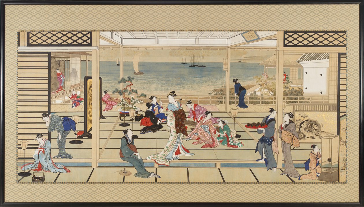 Festa al chiaro di luna a Dozo Sagami, periodo Edo da Kitagawa Utamaro