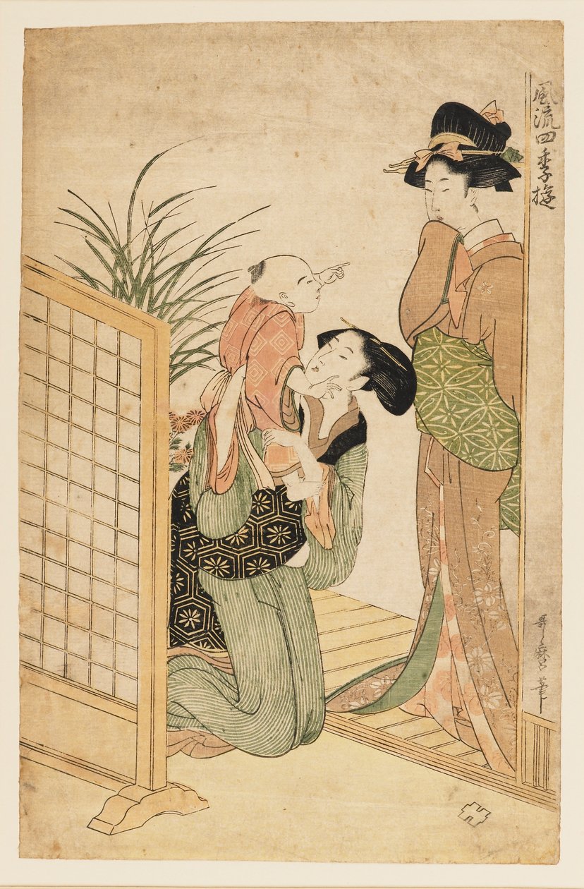 Madre, bambino e infermiera da Kitagawa Utamaro