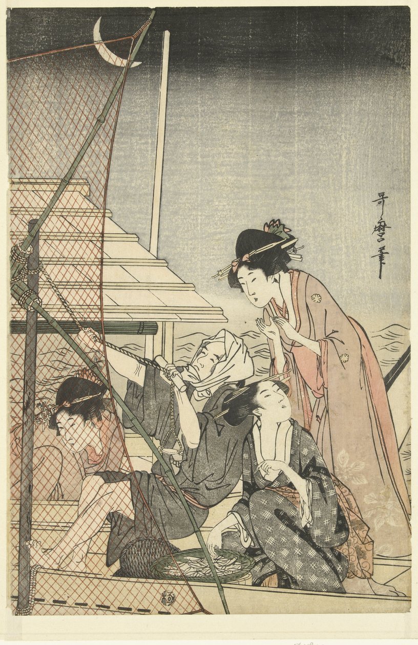 Pesca notturna da Kitagawa Utamaro
