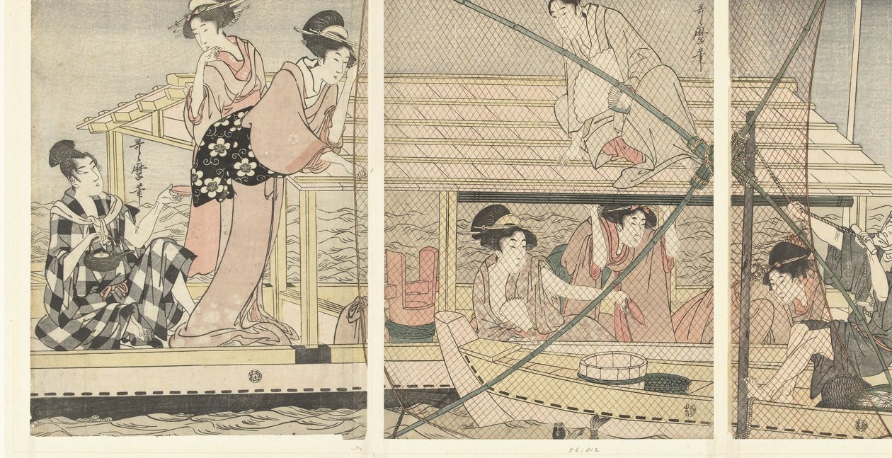Pesca notturna da Kitagawa Utamaro