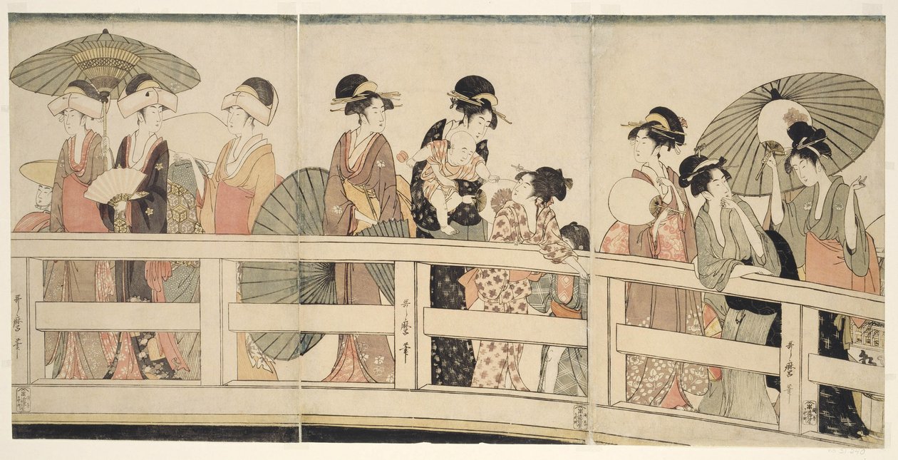 Sopra e sotto il ponte Ryogoku da Kitagawa Utamaro