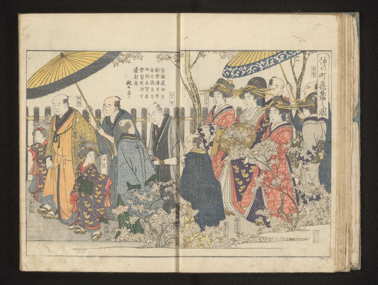 Parata sotto i fiori di ciliegio da Kitagawa Utamaro