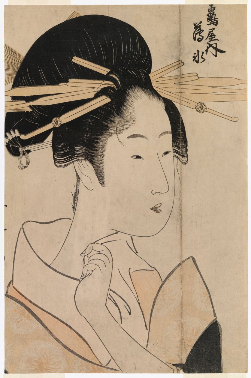 Ritratto di una geisha della sala da tè Uyo da Kitagawa Utamaro
