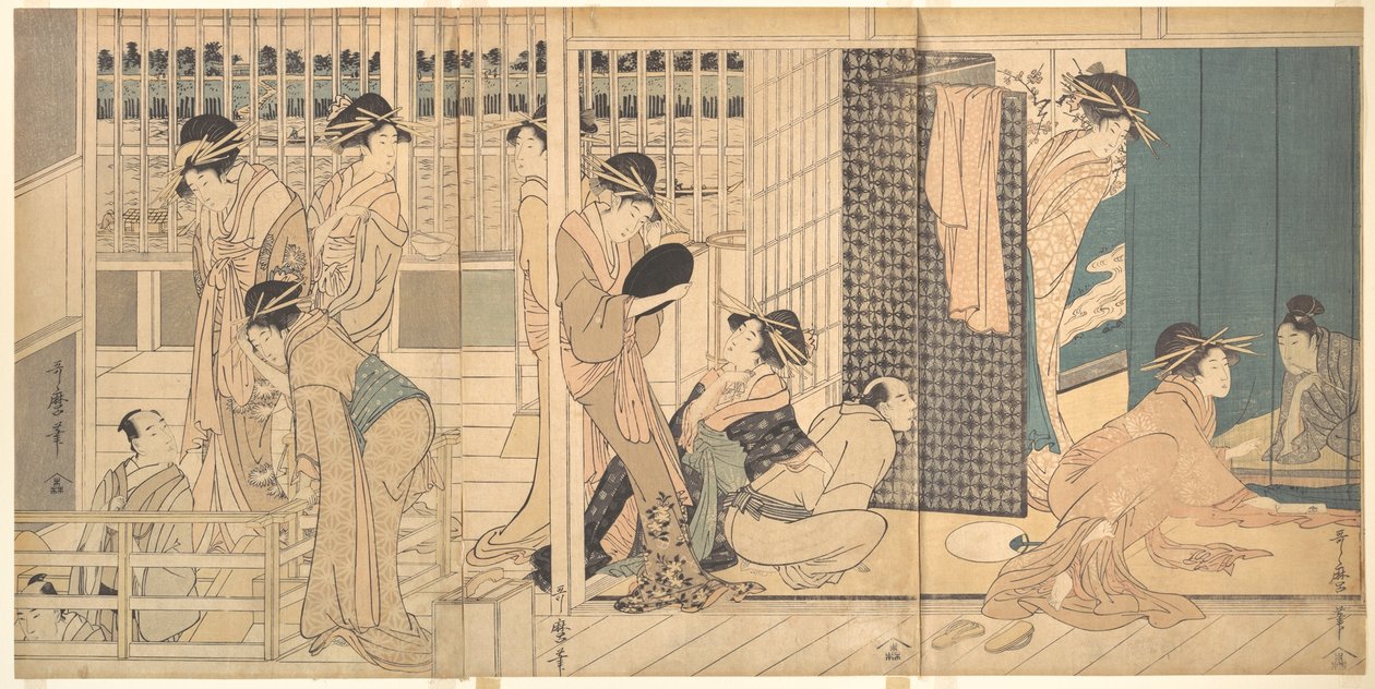 Scena nello Yoshiwara da Kitagawa Utamaro