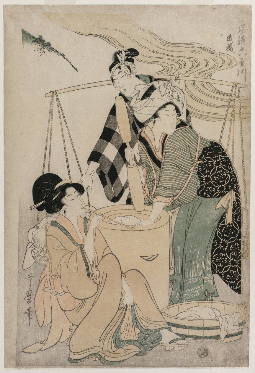 Provincia di Settsu dalla serie Sei fiumi gioiello alla moda (Furyu Mu Tamagawa) da Kitagawa Utamaro