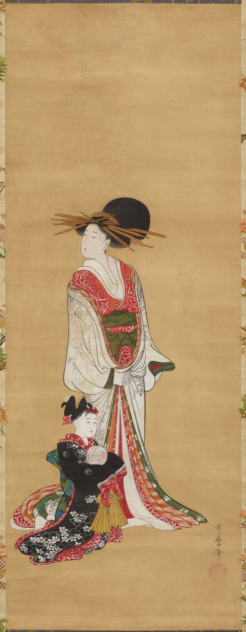 Stehende Kurtisane und Kamuro da Kitagawa Utamaro