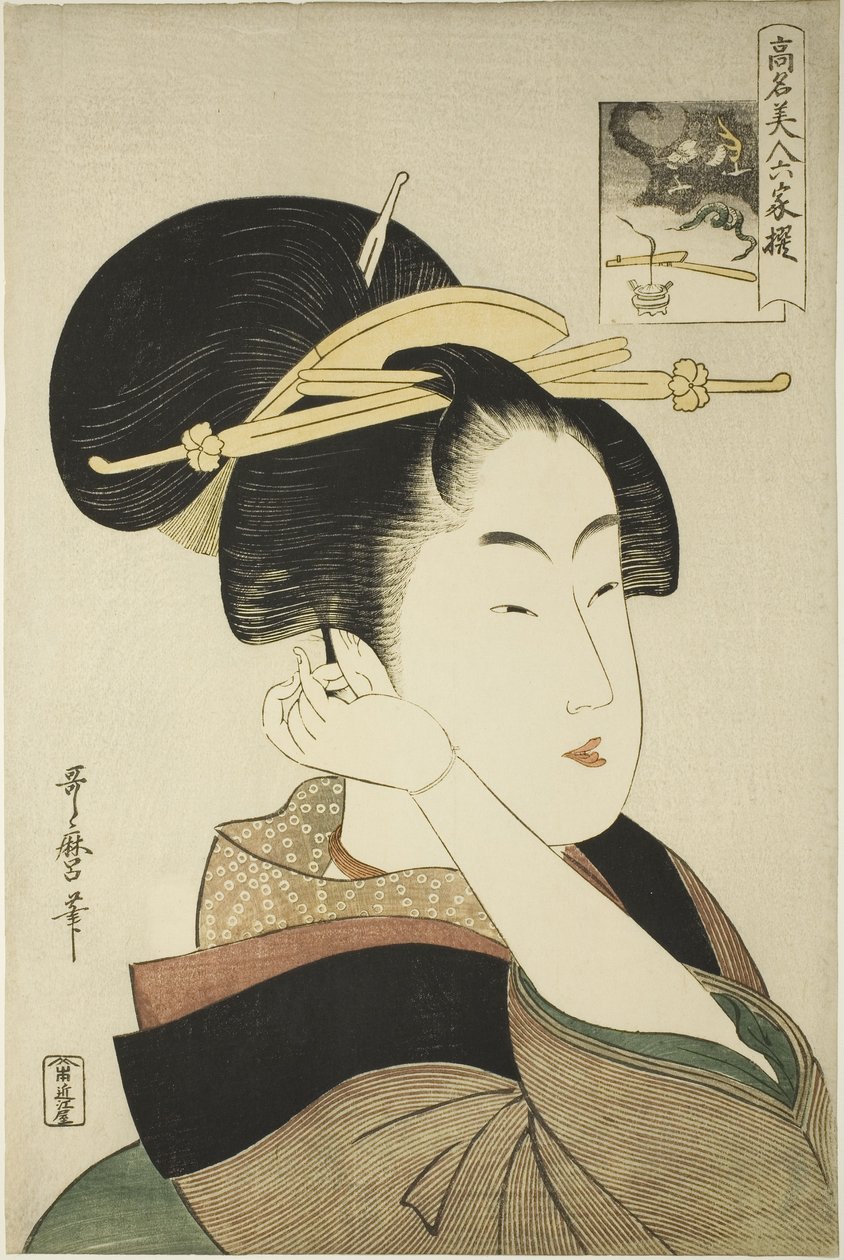 Tatsumi Roko, dalla serie Bellezze rinomate paragonate ai sei poeti immortali da Kitagawa Utamaro