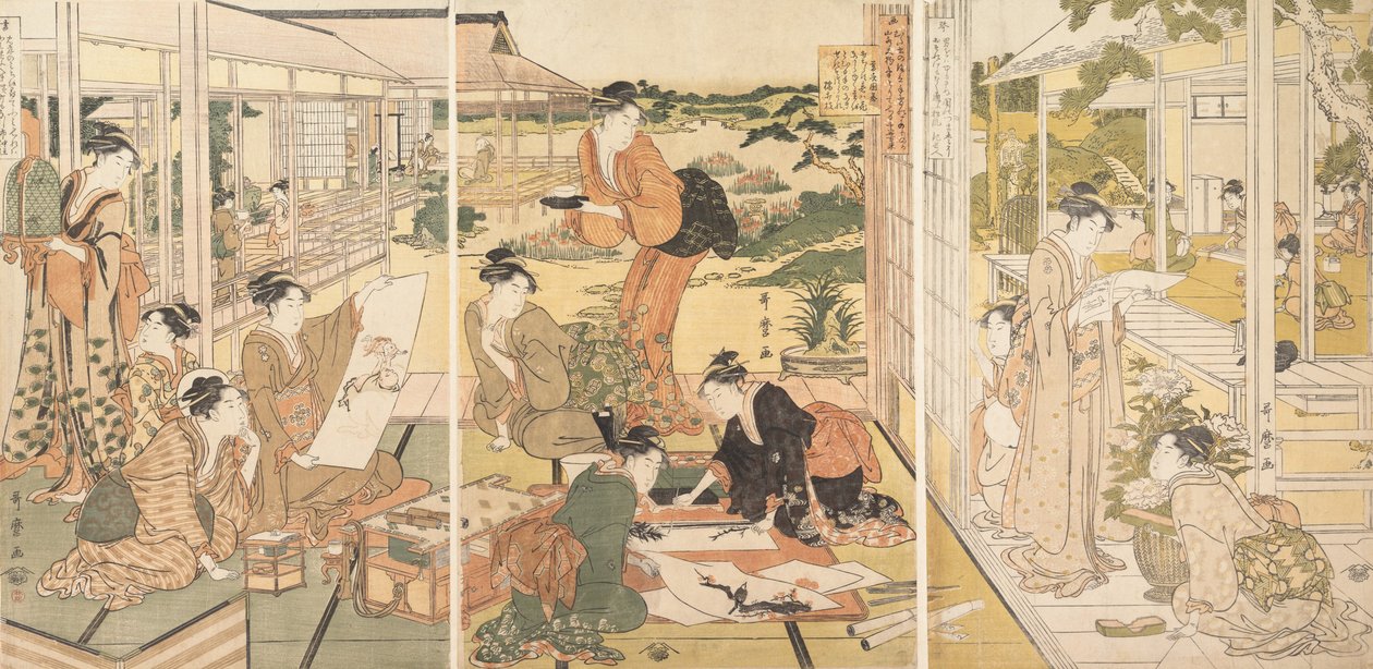 Le quattro realizzazioni Kinkishoga, ca. 1788-90 da Kitagawa Utamaro