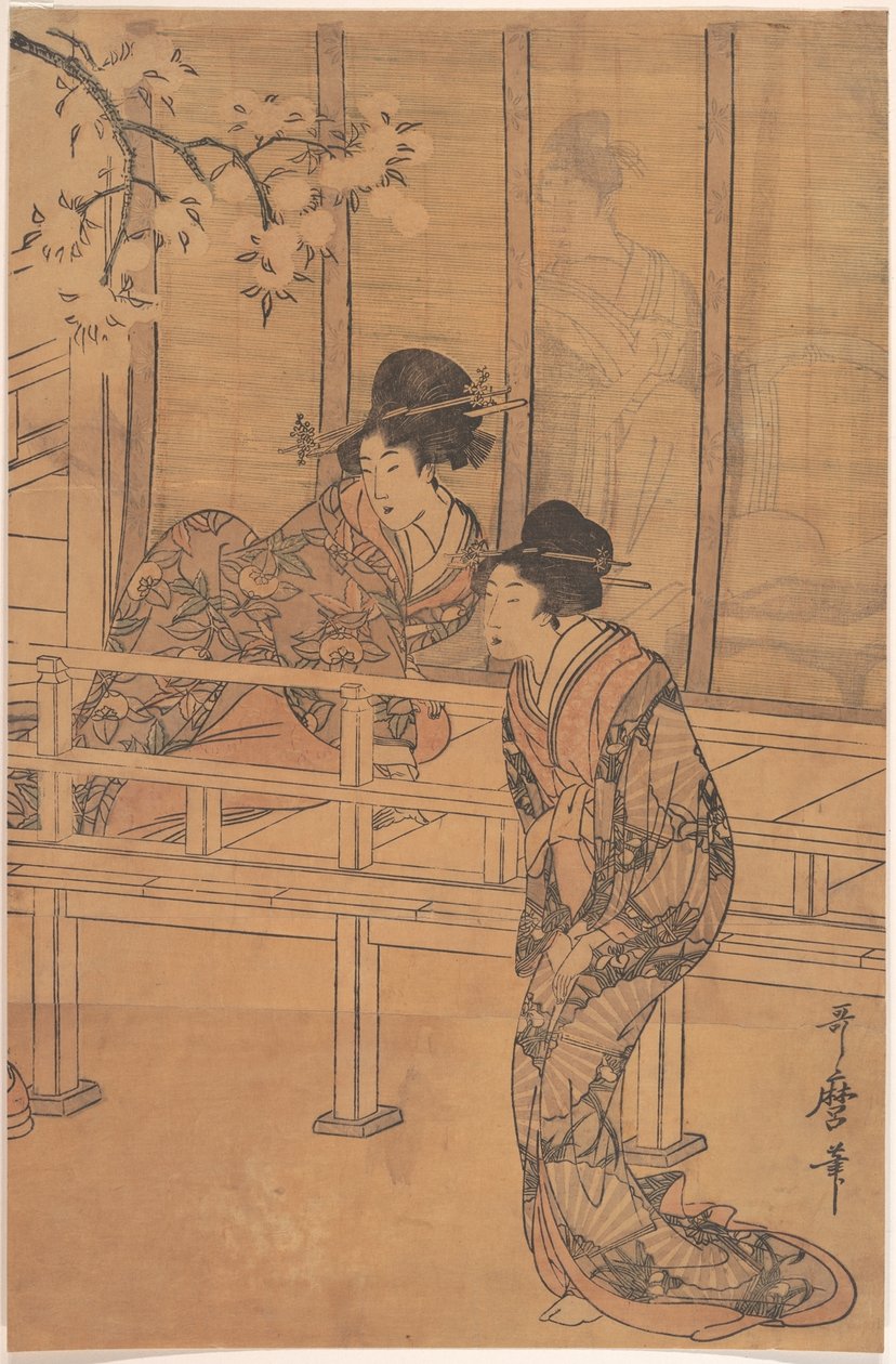 La dama di Rokujō visitata dalla principessa Aoi da Kitagawa Utamaro
