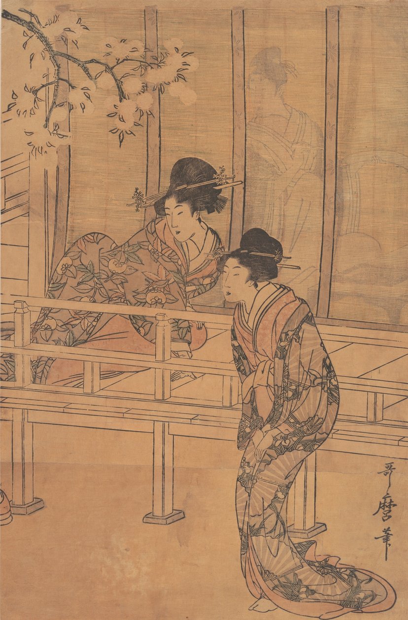 La signora di Rokujo visitata dalla principessa Aoi da Kitagawa Utamaro