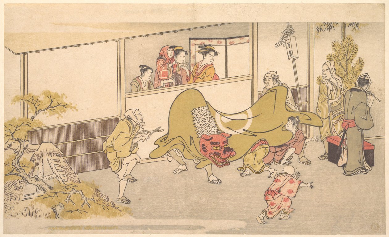 La danza del leone da Kitagawa Utamaro