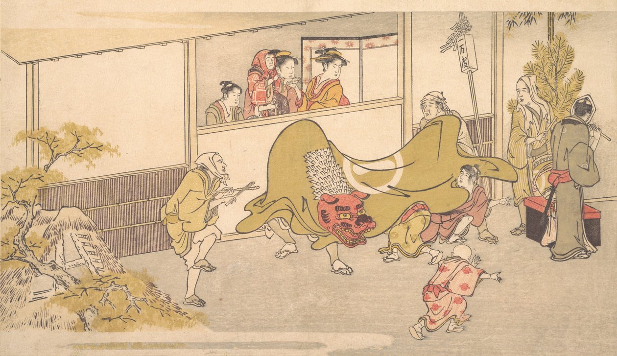 La danza del leone da Kitagawa Utamaro
