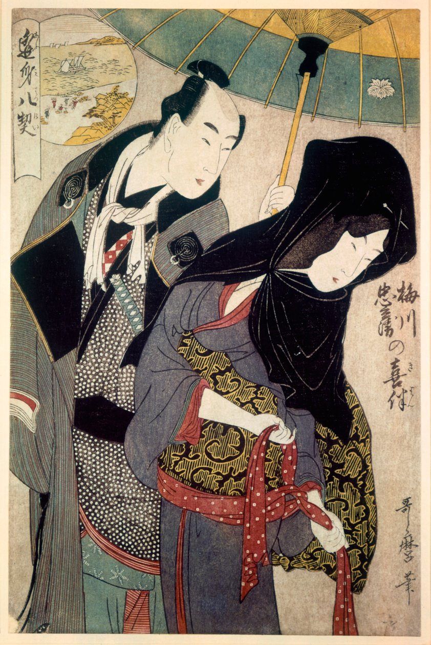 Gli amanti, Chubei e Umegawa da Kitagawa Utamaro