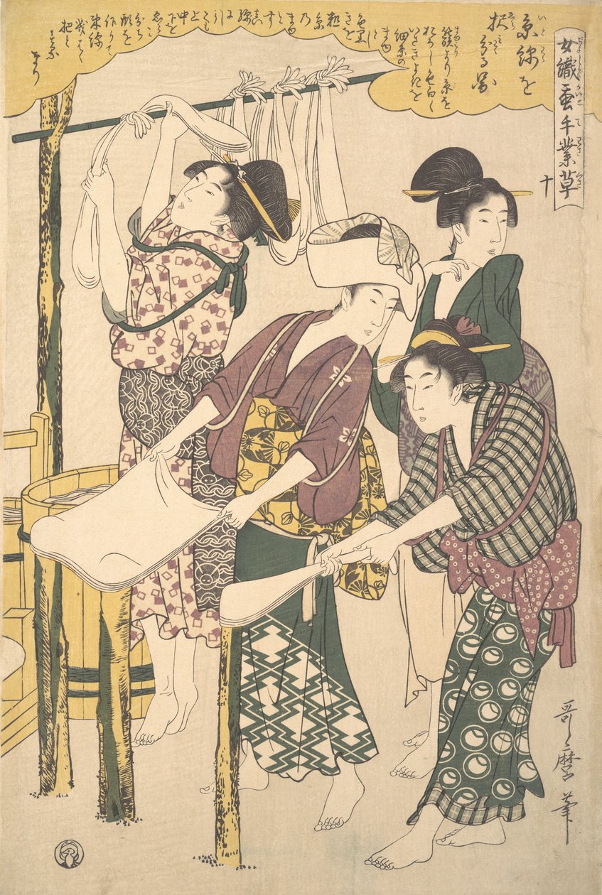 La produzione di seta, ca. 1790 da Kitagawa Utamaro