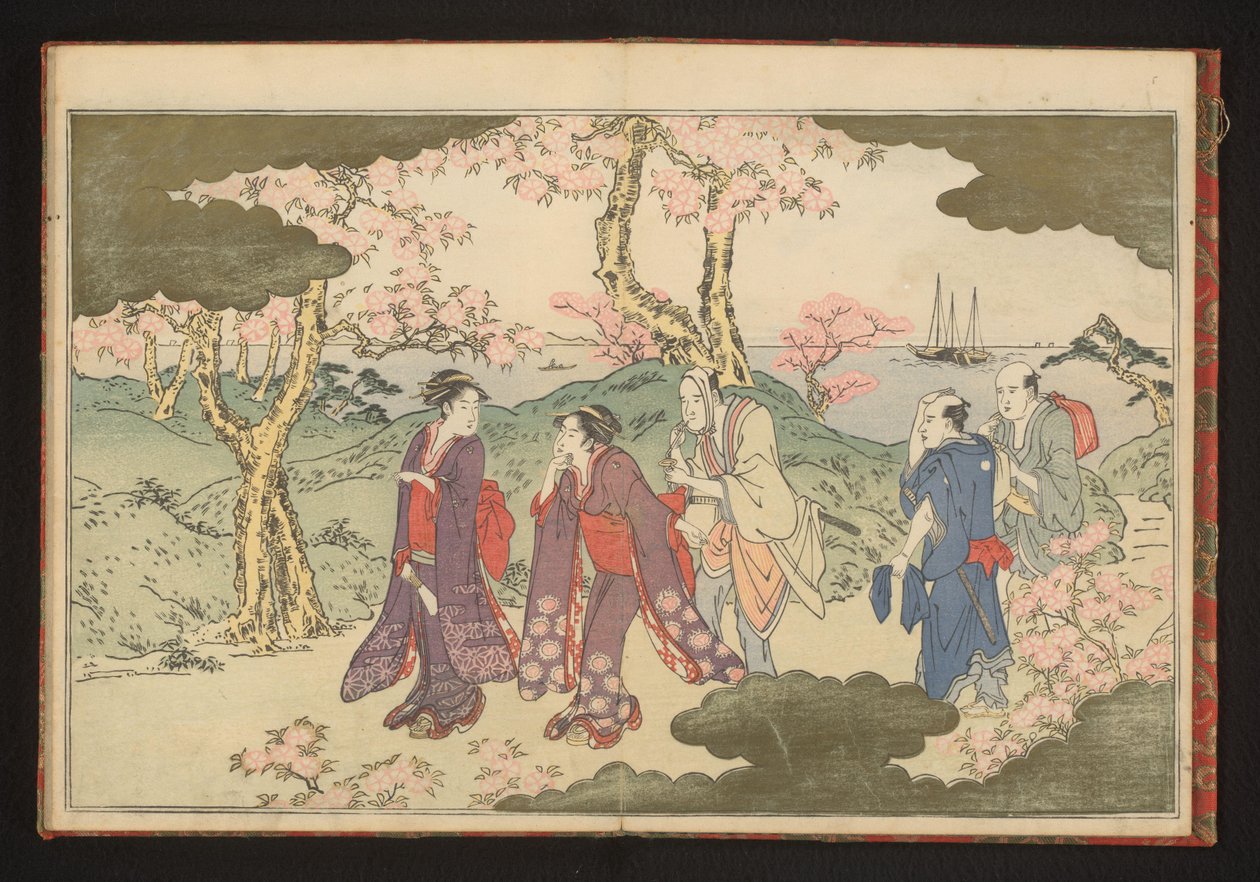 Le colline di Gotenyama, Edo, con vista sulla baia di Edo da Kitagawa Utamaro