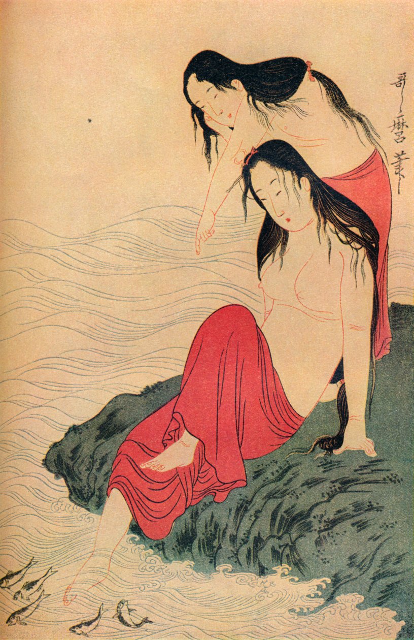 Il pannello sinistro e ultimo del trittico dei cercatori di perle, c1797-98, 1936 da Kitagawa Utamaro