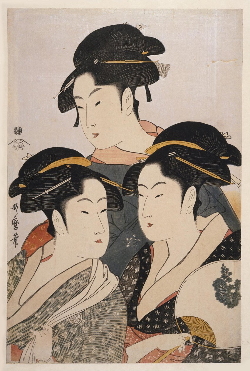 Tre Bellezze del Giorno Presente Toji san bijin da Kitagawa Utamaro