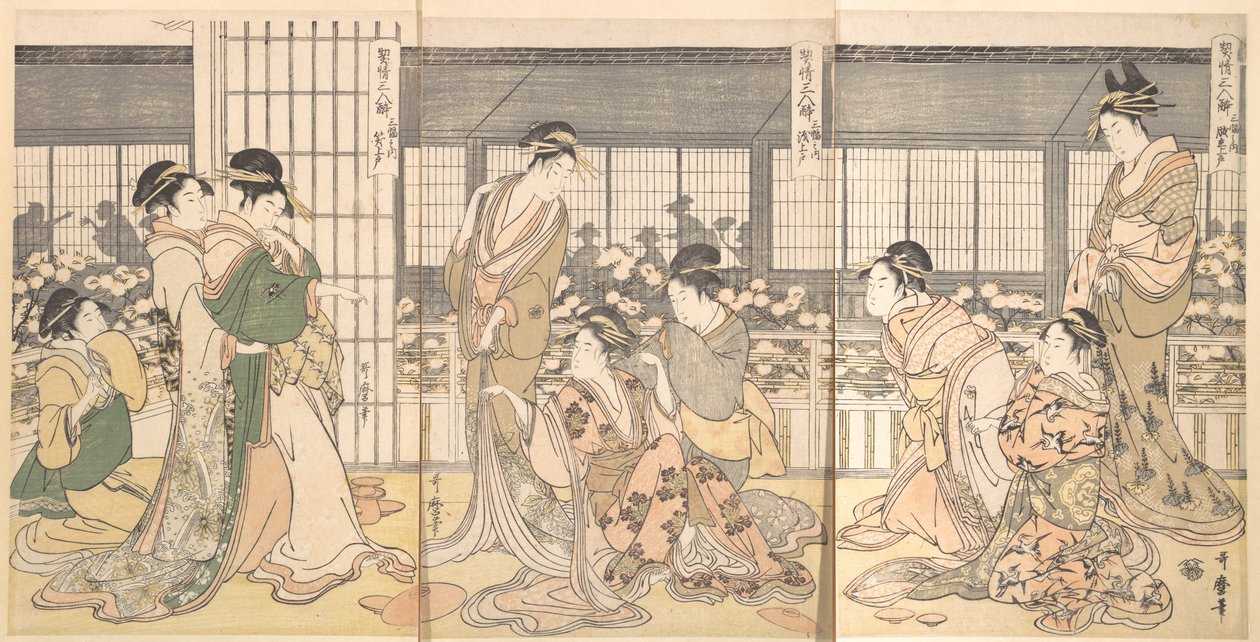 Tre cortigiane ubriache, 1790 da Kitagawa Utamaro