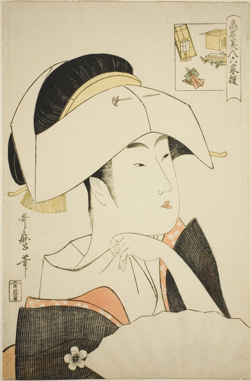 Tomimoto Toyohina, dalla serie Bellezze rinomate paragonate ai sei poeti immortali da Kitagawa Utamaro