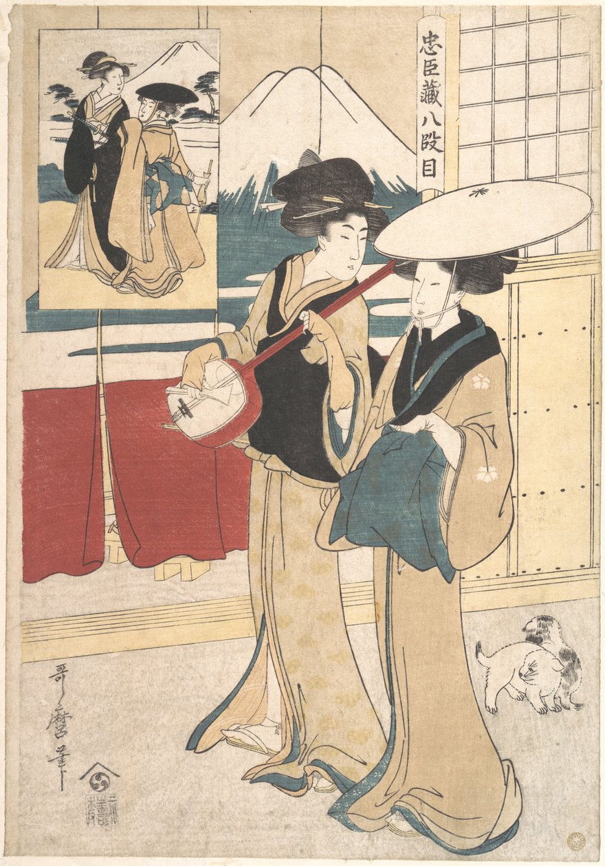Due Tori-oi, o musiciste itineranti della classe Eta da Kitagawa Utamaro