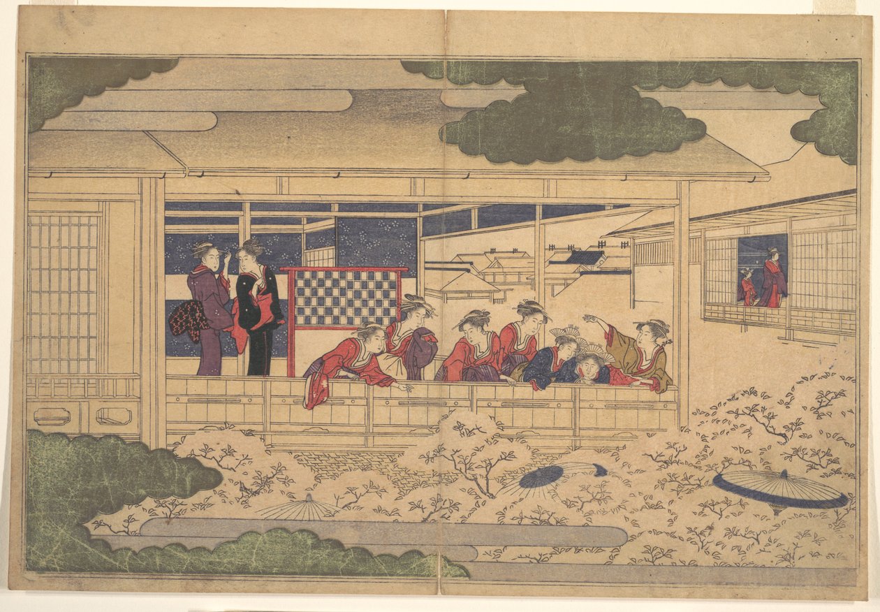 Osservando i fiori di ciliegio da Kitagawa Utamaro