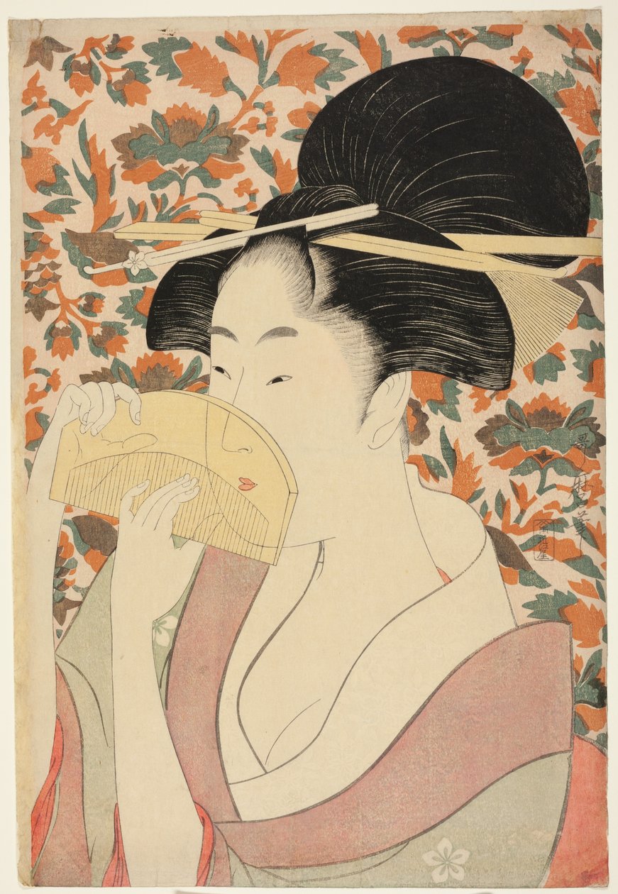 Donna che Tiene un Pettine di Guscio di Tartaruga da Kitagawa Utamaro