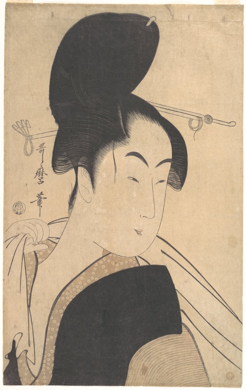 Donna dopo il bagno da Kitagawa Utamaro
