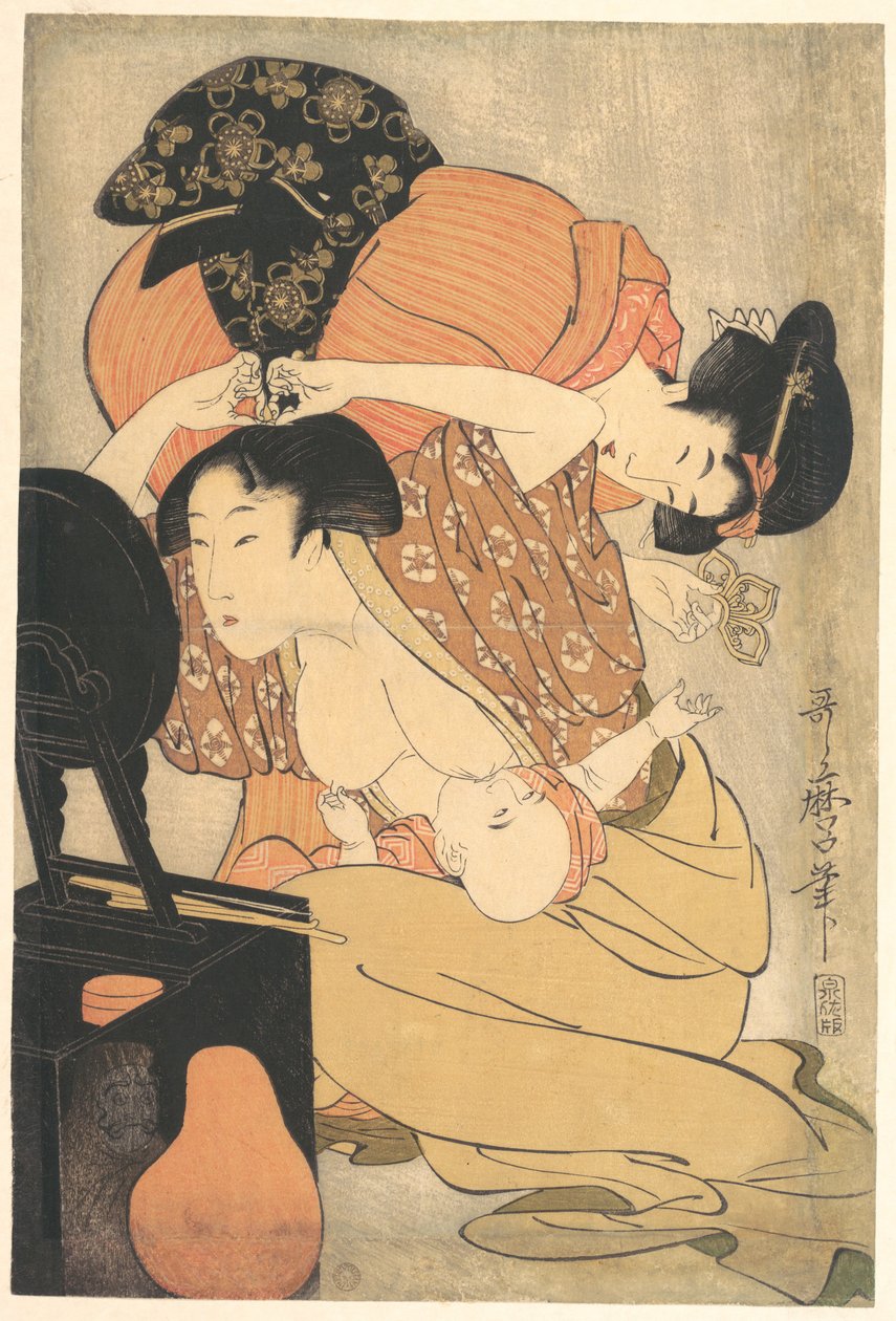 Donna e bambino da Kitagawa Utamaro