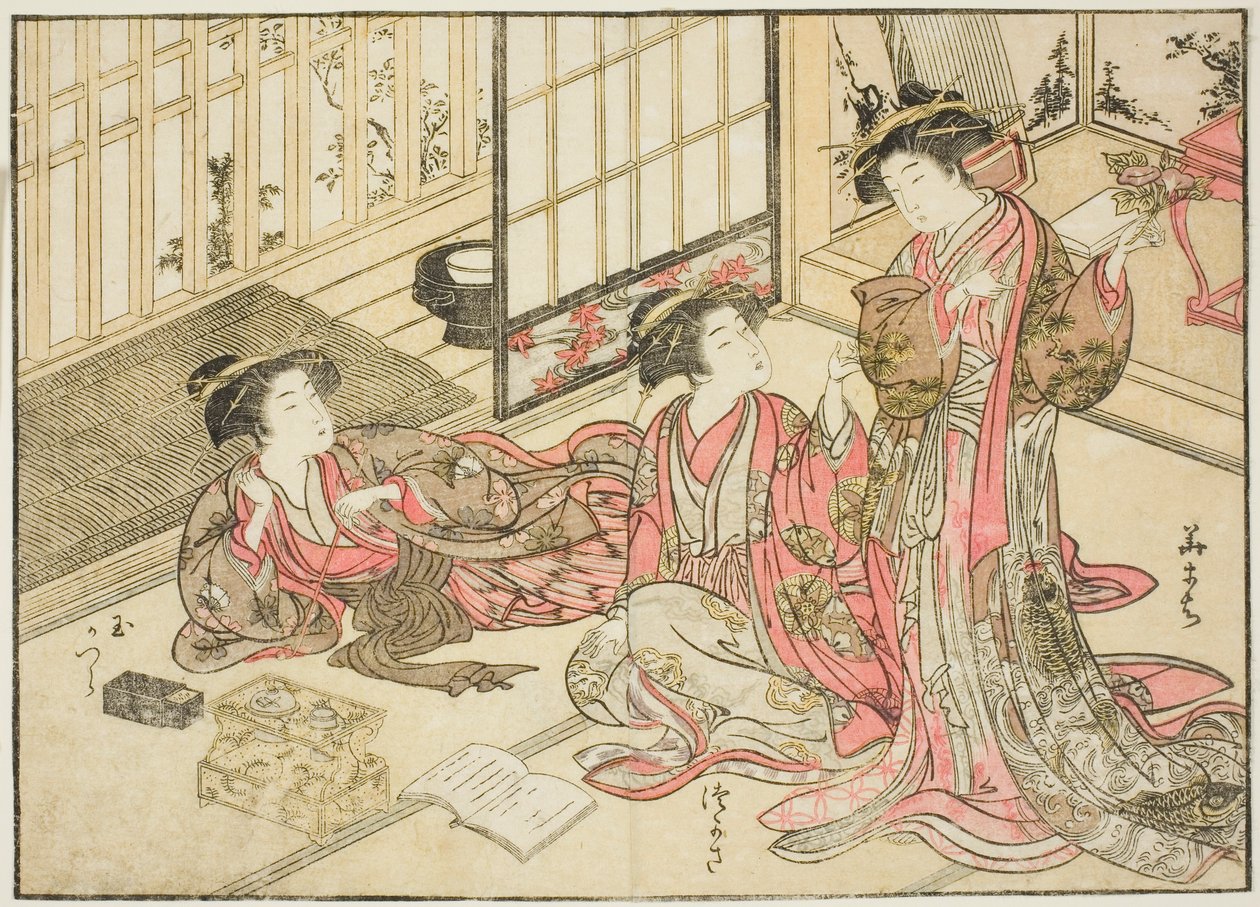 Cortigiane di Kado Daikokuya, dal libro "Specchio delle Belle Donne dei Quartieri di Piacere (Seiro bijin awase sugata kagami)," vol. 2 da Kitao Shigemasa