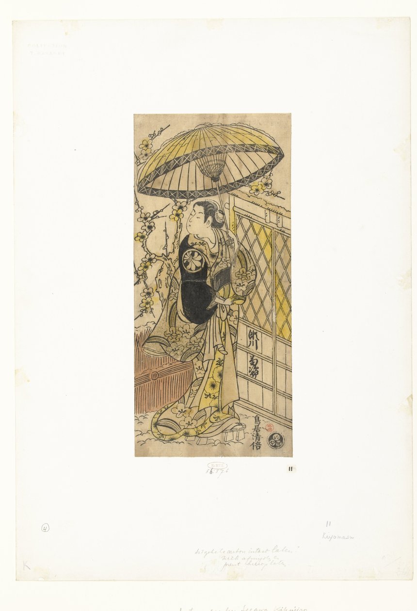Attore Segawa Kikujiro nel ruolo di Senju no Mae da Kiyomasu (II) , Torii