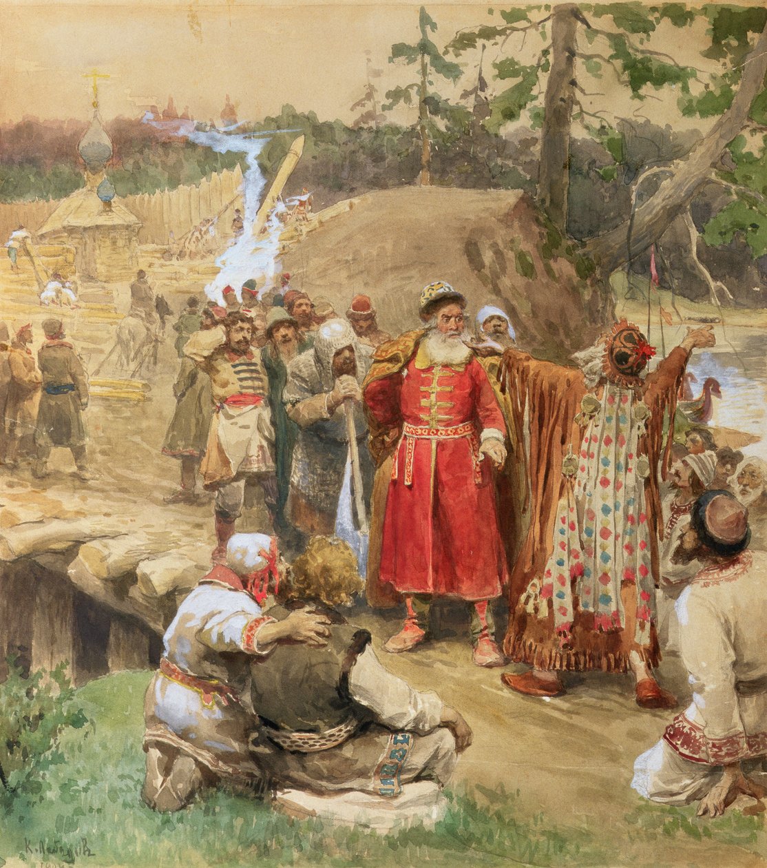La conquista delle nuove regioni in Russia, 1904 da Klavdiy Vasilievich Lebedev