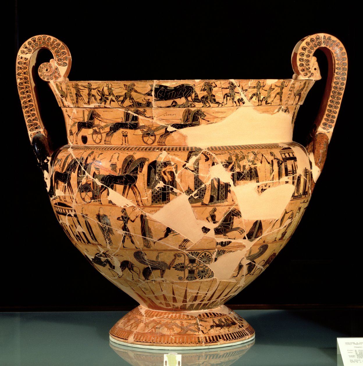 Lato B del Vaso François, realizzato da Ergotimos c.570 a.C. (ceramica) da Kleitias Kleitias