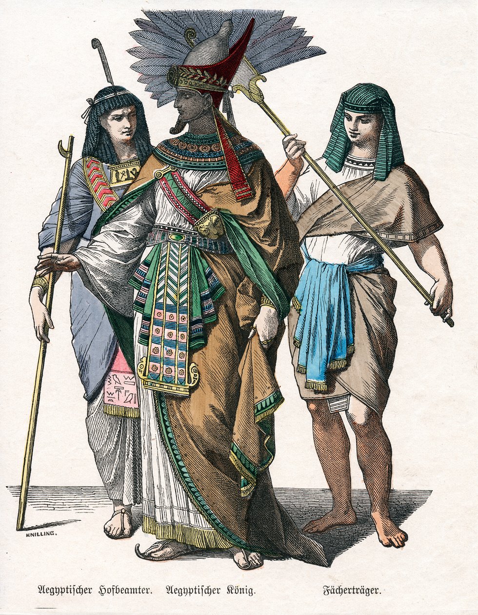 Re egiziano e attendenti maschi, metà XIX secolo da Knilling