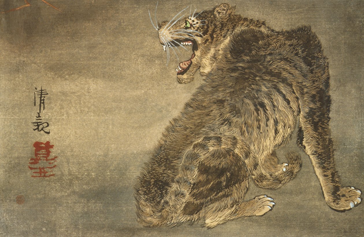 Tigre e fulmine da Kobayashi Kiyochika