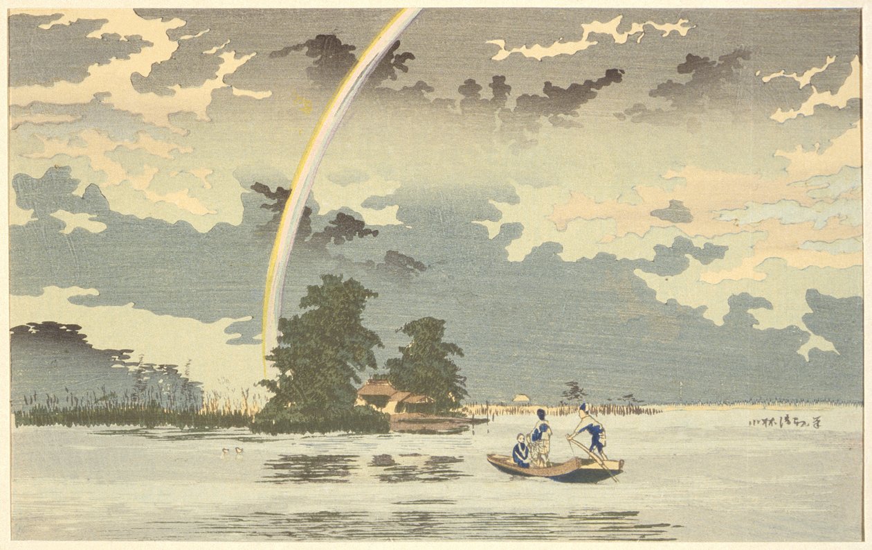 Veduta al crepuscolo, Hashiba, Tokyo da Kobayashi Kiyochika