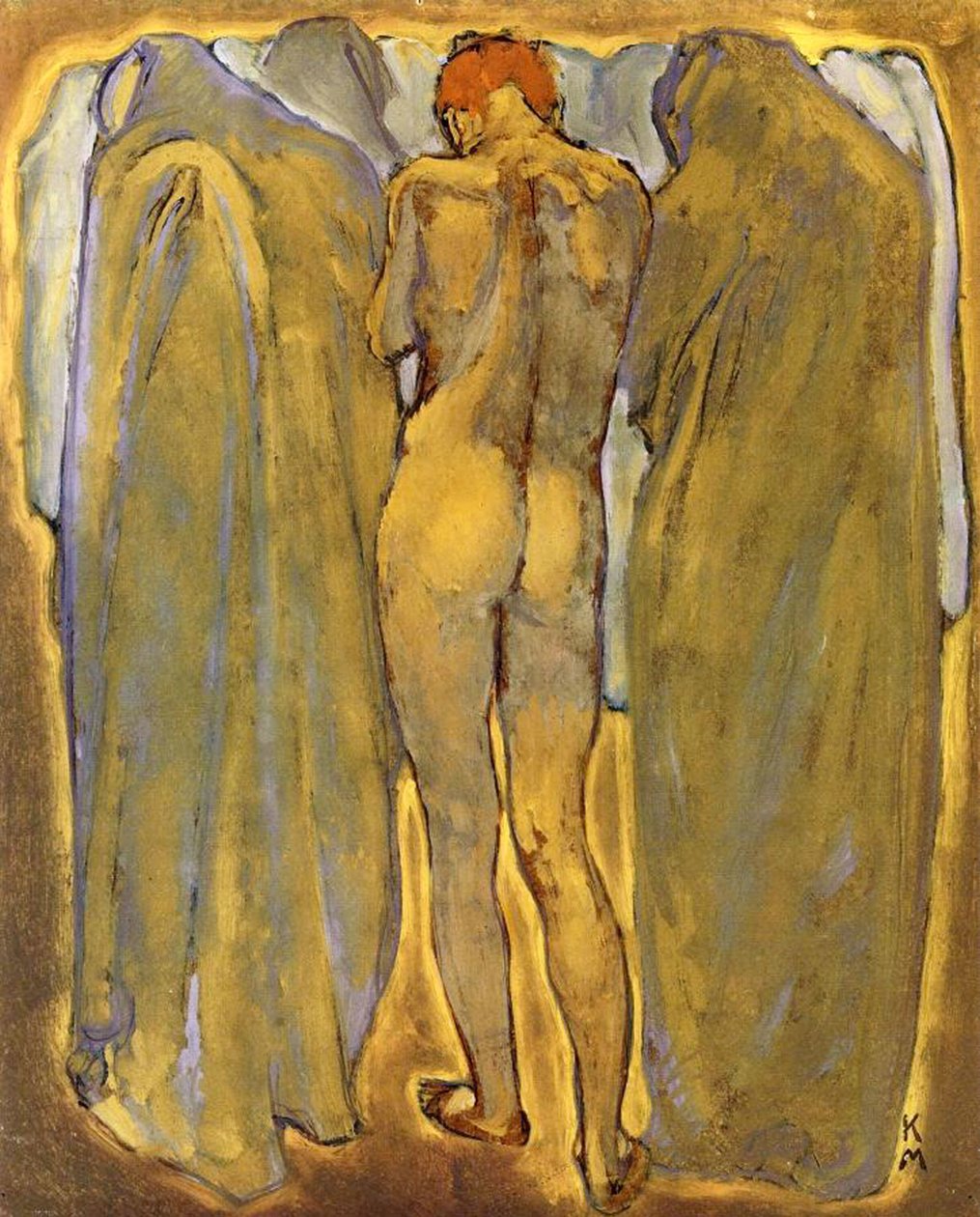 Schiena di una donna nuda con fantasmi da Koloman Moser