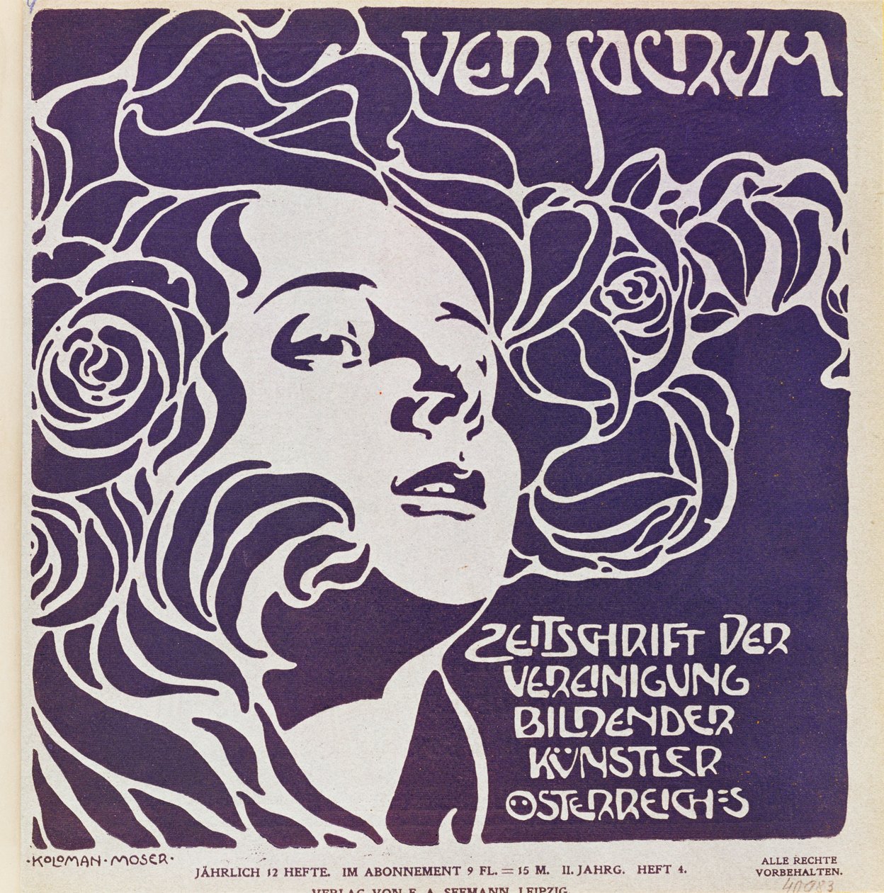 Copertina del 4° numero del 1899 di Ver Sacrum, la rivista degli artisti del movimento Art Nouveau Sezession ... da Koloman Moser