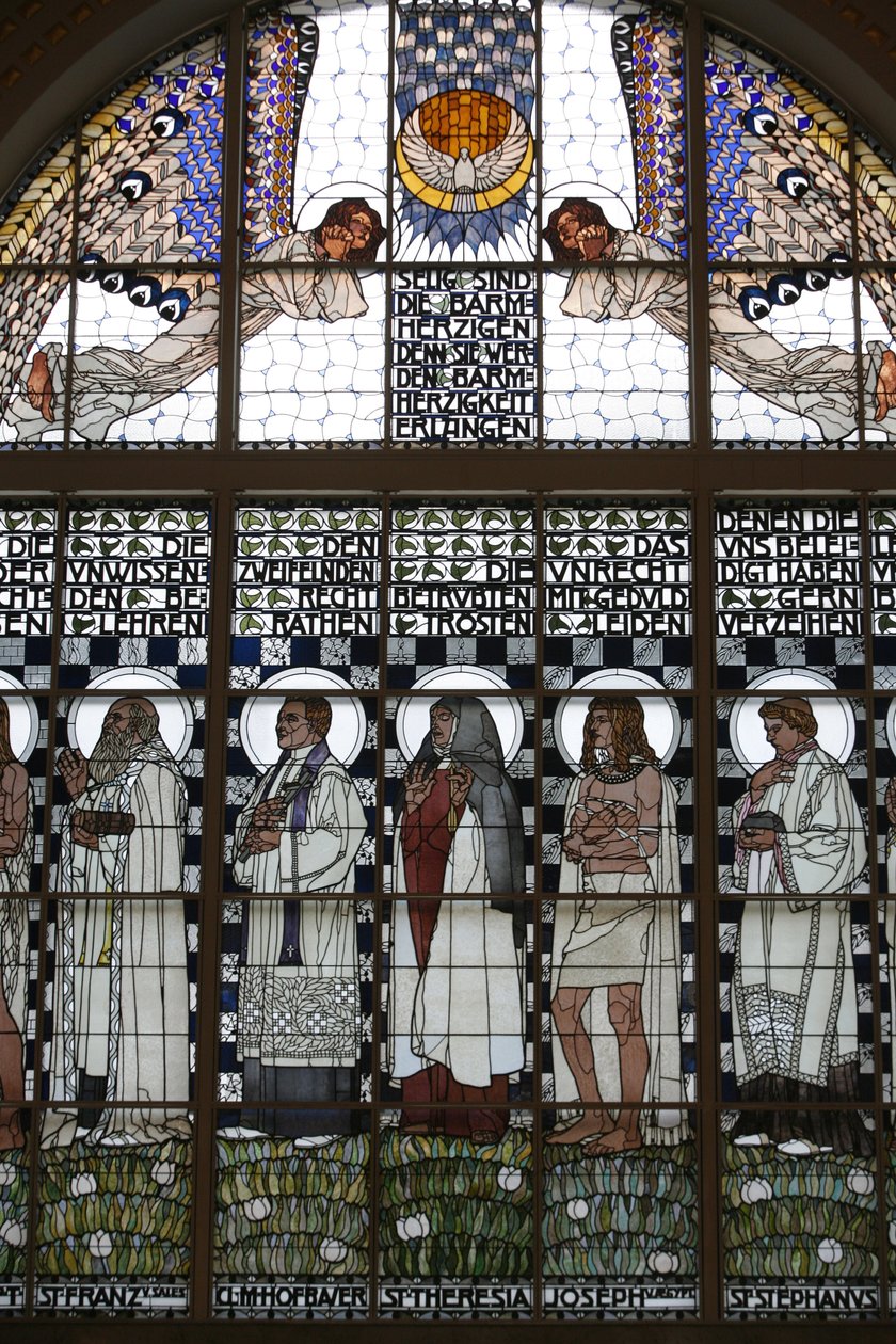 Vetrata della chiesa Am Steinhof (chiesa Leopld), Vienna, Austria da Koloman Moser