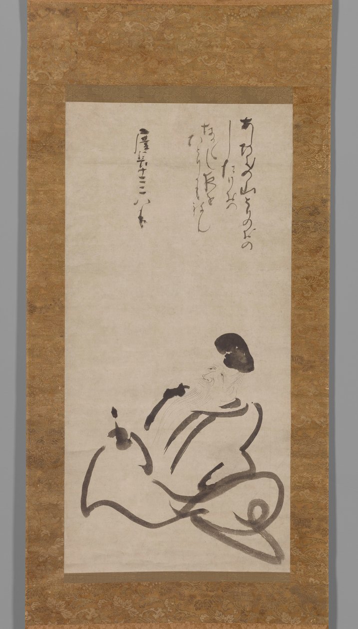 Il poeta Hitomaro da Konoe Nobutada