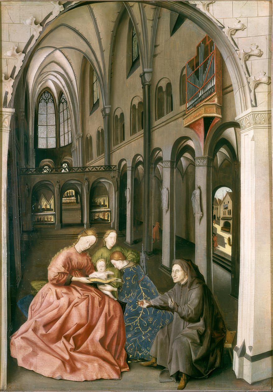 La Sacra Famiglia con Santa Barbara e Santa Caterina da Konrad Witz