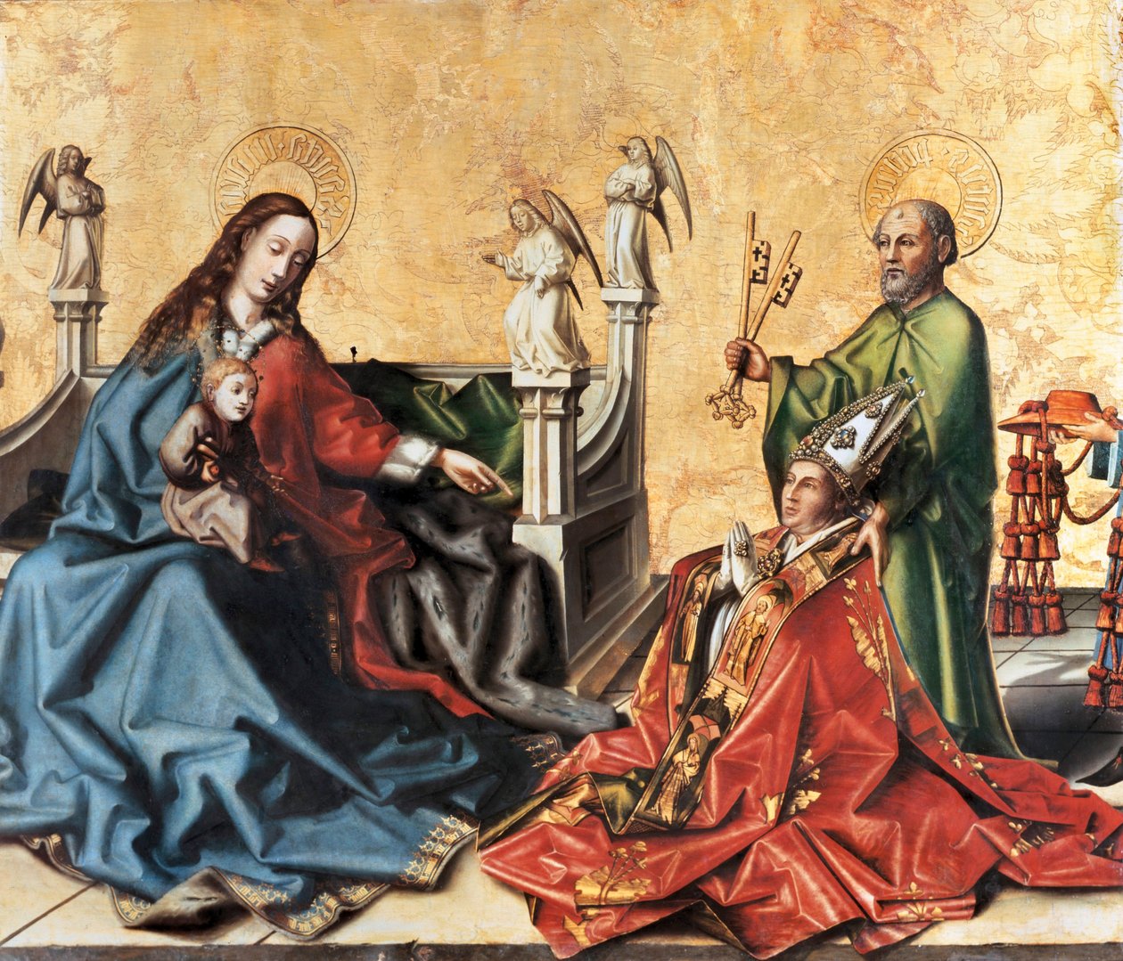 La presentazione del Cardinale di Mies alla Vergine. Dipinto di Konrad Witz, c.1444 da Konrad Witz